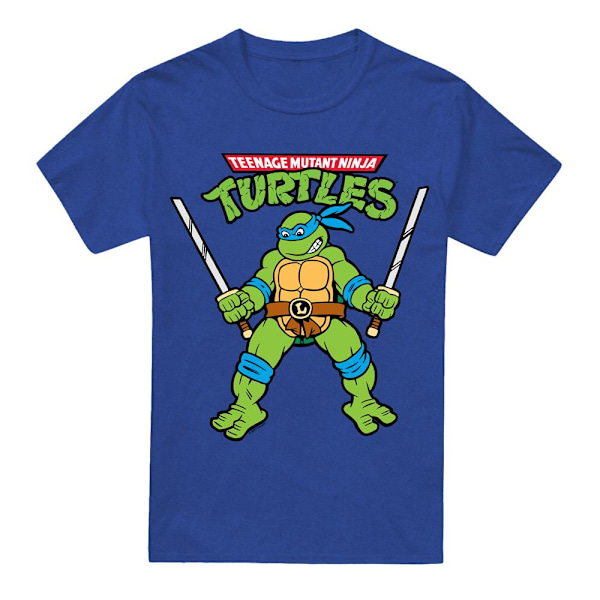 Teenage Mutant Ninja Turtles Unisex Vuxen Leonardo Retro T-shirt Royal Blue XXL