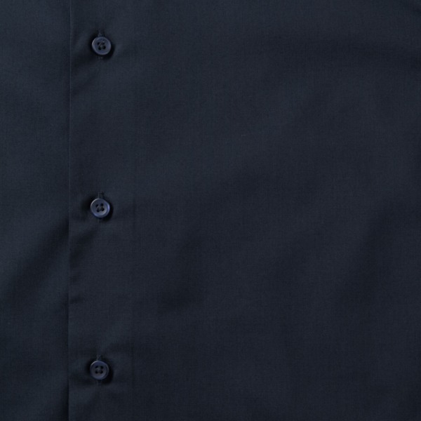 Russell Collection Herr Långärmad Poly-Cotton Easy Care Skräddarsydd Poplin Skjorta French Navy S