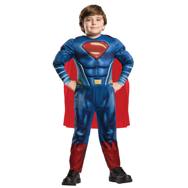 Superman barn/barn Deluxe kostym 9-10 år blå/röd Blue/Red 9-10 Years