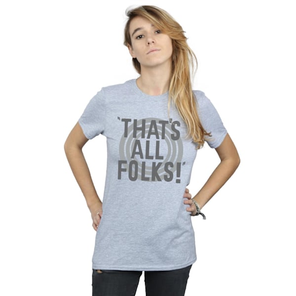 Looney Tunes Dam/Damer Det Är Allt Folk Text Bomull Pojkvän Sports Grey M