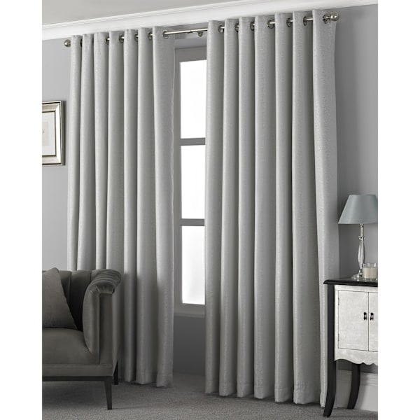 Riva Home Pendleton Ringtop Öglettgardiner 168 x 183cm Silver Silver 168 x 183cm