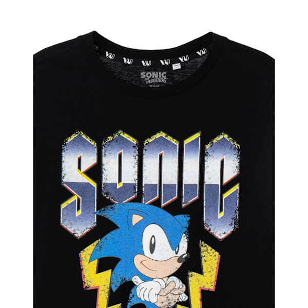 Sonic The Hedgehog Mens Game On! Kortärmad T-shirt L Svart Black L