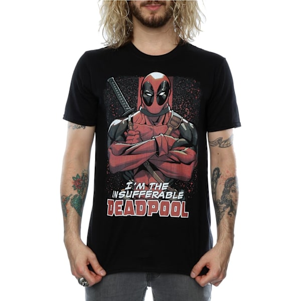 Marvel Deadpool T-shirt med korsade armar för män, 3XL, svart Black 3XL