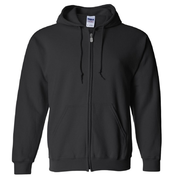 Gildan Heavy Blend Unisex Vuxen Full Zip Sweatshirt Top Black S