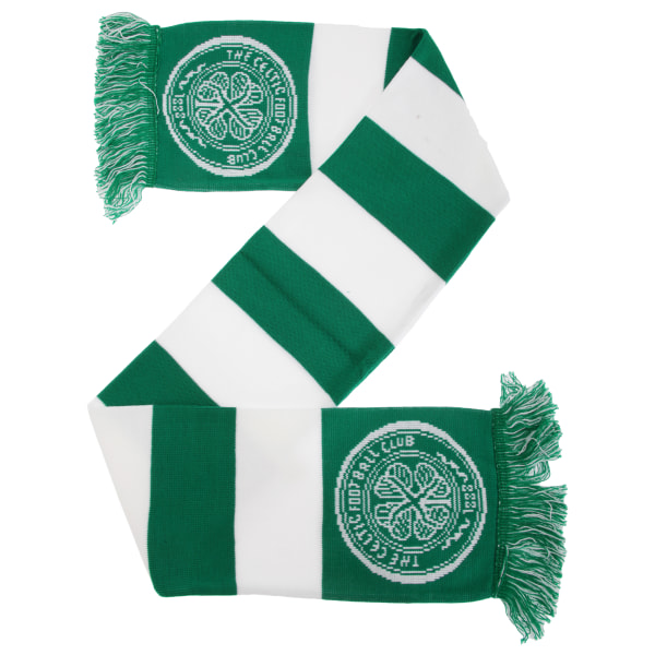 Celtic FC officiella fotbollssupportörer Crest / Logo Bar Scarf One Green/White One Size