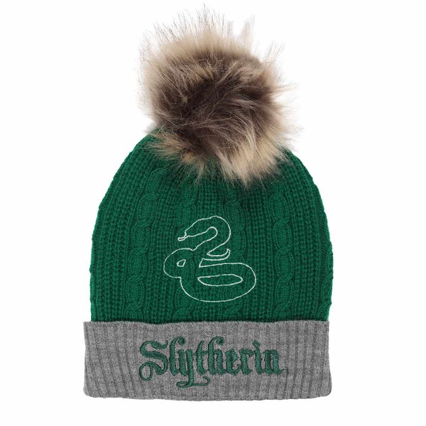 Harry Potter Slytherin Pom Pom Beanie One Size Grön/Grå Green/Grey One Size