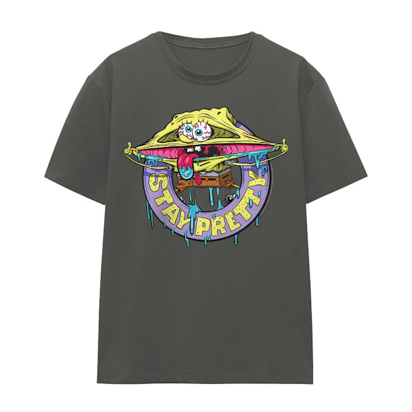 SvampBob Fyrkant Unisex Vuxen Stay Pretty T-Shirt M Kolgrå Charcoal M