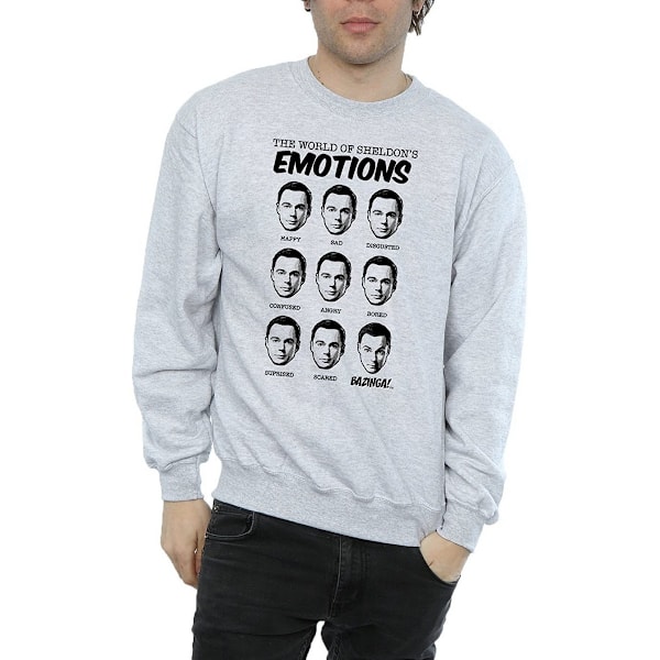 The Big Bang Theory Mens Sheldon Emotions Sweatshirt S Sports G Sports Grey S