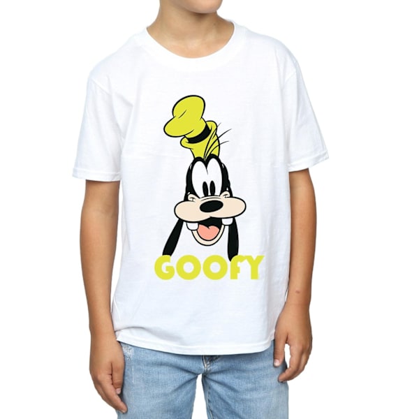 Disney Goofy Face T-shirt för pojkar 7-8 år Vit White 7-8 Years