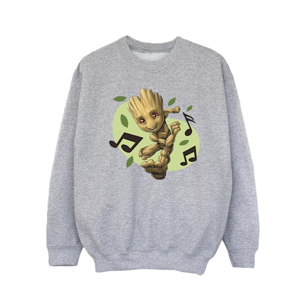 Marvel Girls Guardians Of The Galaxy Groot Musikaliska Noter Sweatshirt Sports Grey 9-11 Years