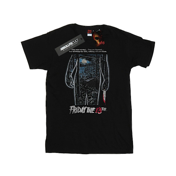 Fredag den 13:e Dam/Dam Distressed Poster Bomull Boyfriend T- Black 3XL