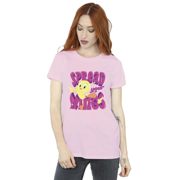 Looney Tunes Dam/Damer Tweeday Spread Your Wings Bomull Boyfriend T-Shirt Baby Pink XL