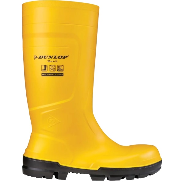 Dunlop Unisex Adult Work-It Safety Wellington Boots 10 UK Yello Yellow 10 UK