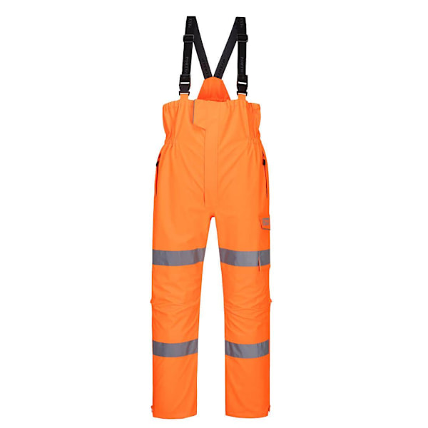 Portwest Herr Regn Hi-Vis Säkerhetsbyxa Och Haklapp L R Orange Orange L R
