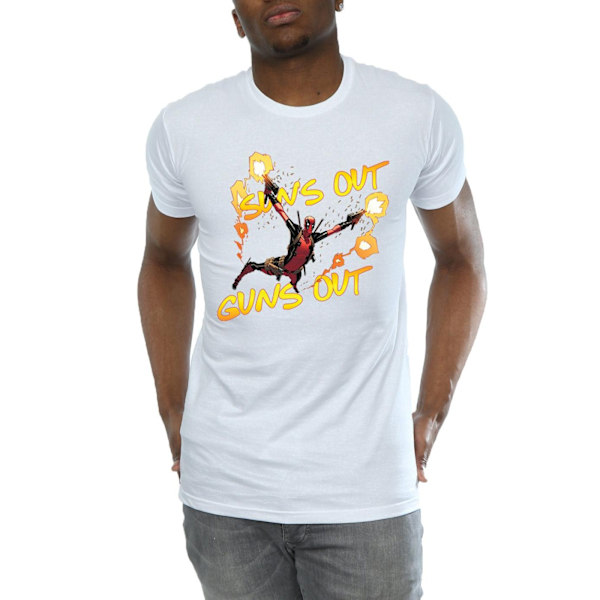 Marvel herr Deadpool Sun´s Out Guns Out T-shirt M vit White M