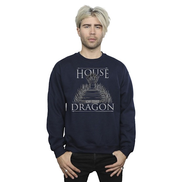 Game Of Thrones: House Of The Dragon Herr Sweatshirt med text för män Navy Blue 3XL