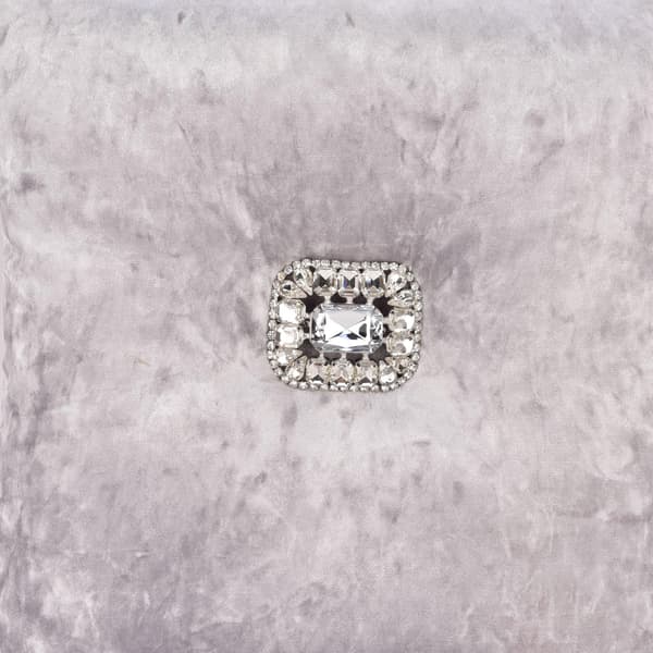 Hestia Diamante Krossad Sammet Kudde 35cm One Size Silver Silver One Size