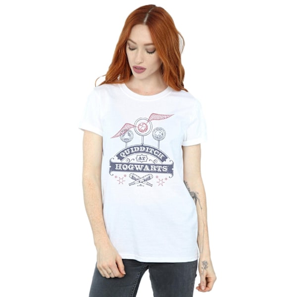 Harry Potter Dam/Kvinnor Quidditch På Hogwarts Bomull Pojkvän White XL