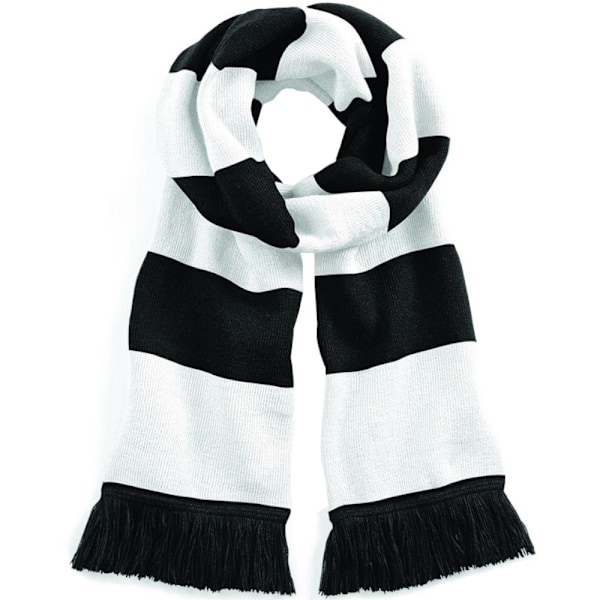 Beechfield Varsity Unisex Vinterhalsduk (Dubbelstickad) En Black / White One Size