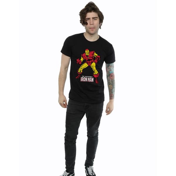 Marvel Herr Iron Man Pose T-shirt L Svart Black L