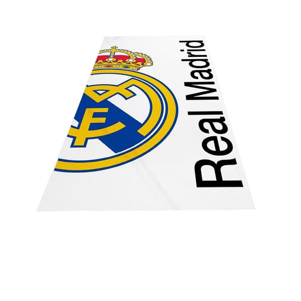 Real Madrid CF Halvklubbsemblem Strandhandduk En Storlek Vit White One Size
