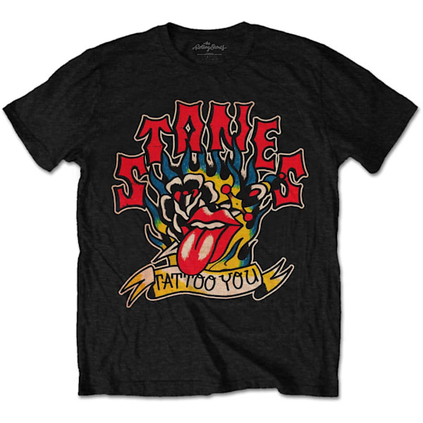 The Rolling Stones Unisex Adult Tattoo You Flames T-Shirt L Bla Black L