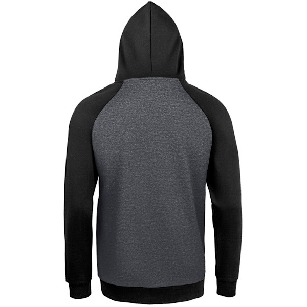 SOLS Unisex Seattle Contrast Raglan Hoodie XXL Charcoal Marl/Svart Charcoal Marl/Black XXL