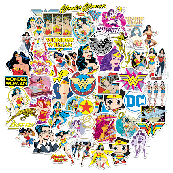 Wonder Woman Deluxe Vintage Stickers (100-pack) One Size Mul Multicoloured One Size