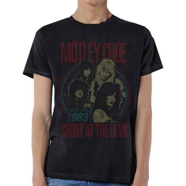 Motley Crue Unisex Adult World Tour Devil Vintage T-shirt XXL B Black XXL