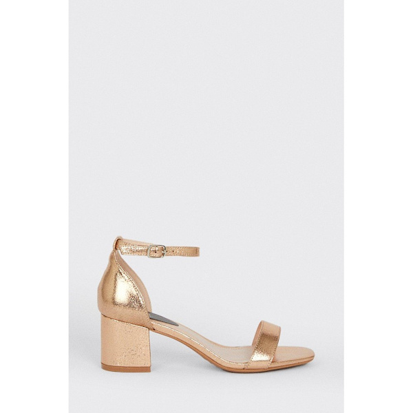 Dorothy Perkins Dam/Dam Sammy Block Heel Court Shoes 3 UK Rose Gold 3 UK