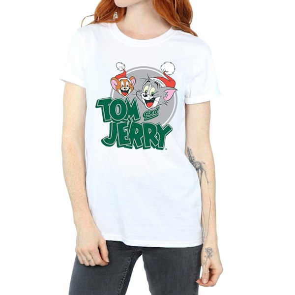 Tom And Jerry Dam/Damer Julhälsningar Bomull Pojkvän White M
