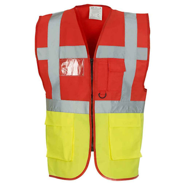 Yoko Unisex Adult Executive Hi-Vis Väst 3XL Röd/Gul Red/Yellow 3XL