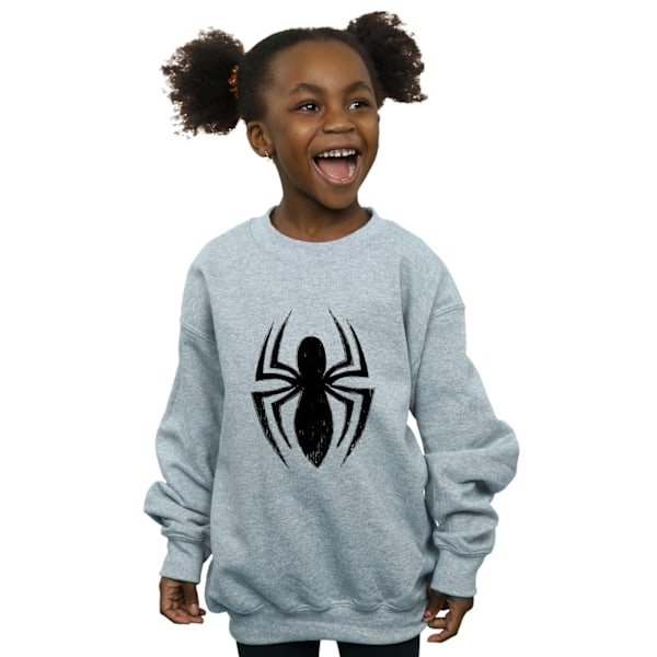 Marvel Girls Spider-Man Ultimate Spider Logo Sweatshirt 12-13 år Sports Grey 12-13 Years