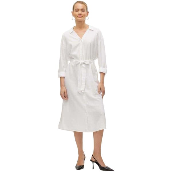 Vero Moda Dam Linn Midi Skjortklänning 10 UK Snövit Snow White 10 UK