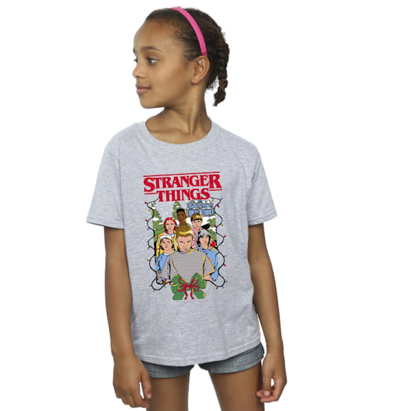 Netflix Girls Stranger Things Jul Affisch Bomull T-shirt 1 Sports Grey 12-13 Years
