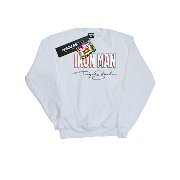 Marvel Boys Iron Man AKA Tony Stark Sweatshirt 12-13 år Vit White 12-13 Years