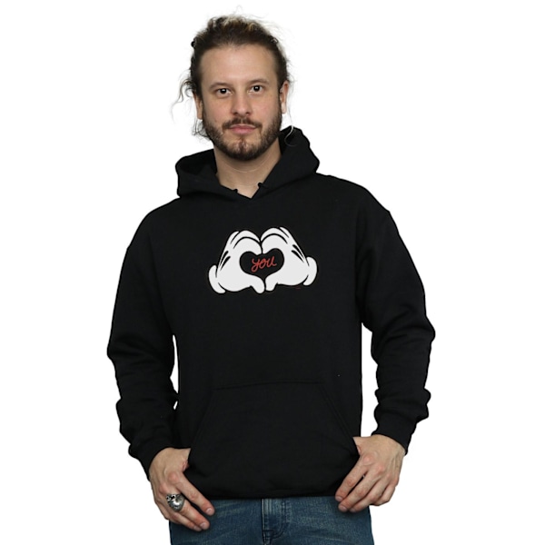 Disney Herr Mickey Mouse Loves You Hoodie XL Svart Black XL