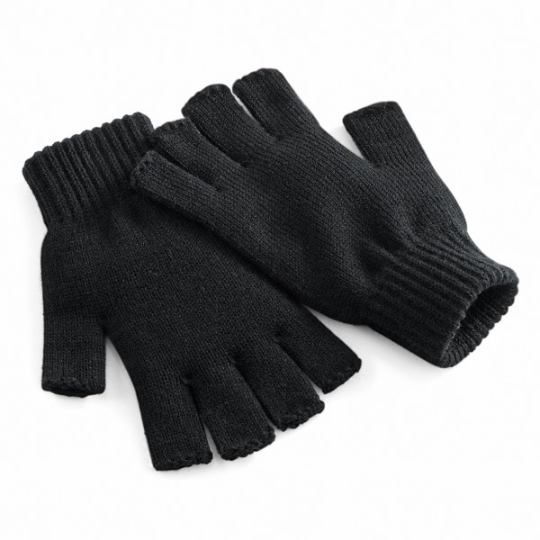 Beechfield Unisex Enkla Bas Fingerlösa Vinterhandskar S/M Svart Black S/M