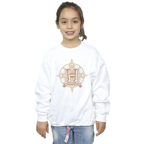 Harry Potter Flickor Hogwarts Snowflake Sweatshirt 9-11 År Vit White 9-11 Years
