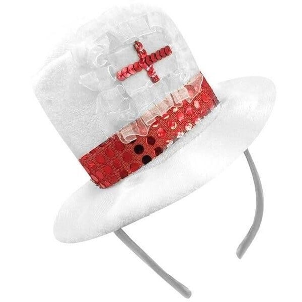 Amscan St George Cross pannband med fastsatt hatt En storlek Vit White/Red One Size