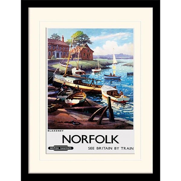 George Ayaling Norfolk Blakeney Monterad Tryck 40cm x 30cm Multi Multicoloured 40cm x 30cm