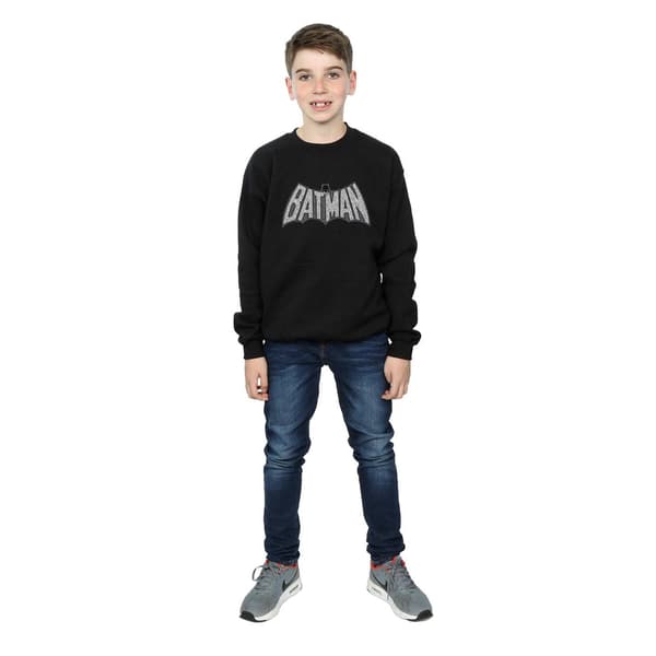 DC Comics Pojkar Batman Retro Crackle Logotyp Tröja 9-11 År Black 9-11 Years