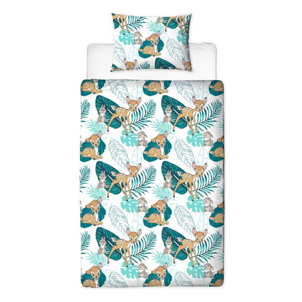 Bambi Palmblad Påslakan Set Enkelsäng Vit/Grön/Turkos White/Green/Turquoise Single