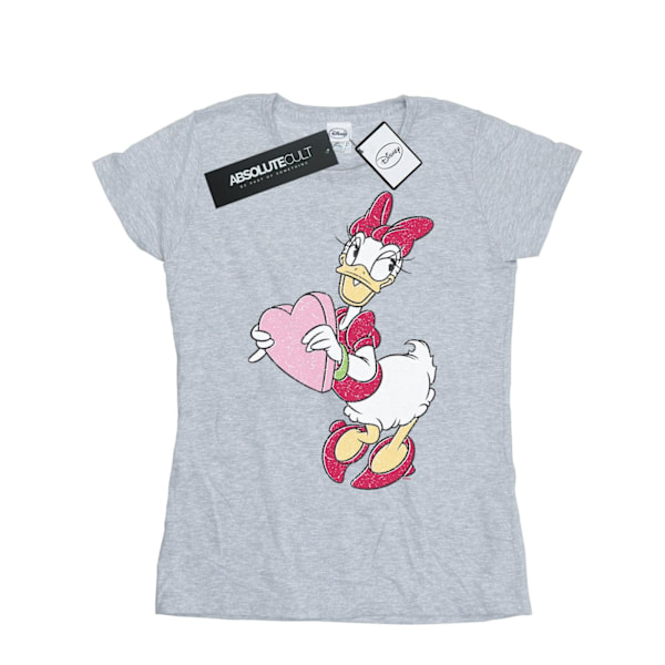 Disney Womens/Ladies Daisy Duck Love Heart Bomull T-shirt M Spo Sports Grey M