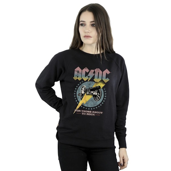 ACDC Dam/Dam For Those About To Rock Sweatshirt L Svart Black L