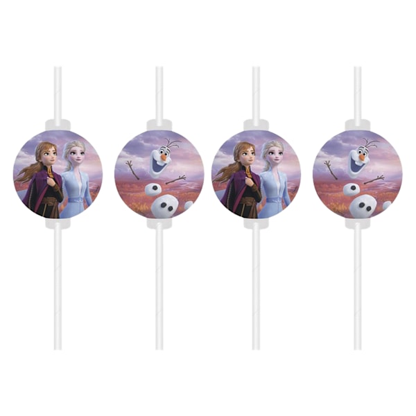 Frozen 2 engångsfest sugrör (4-pack) One Size White One Size