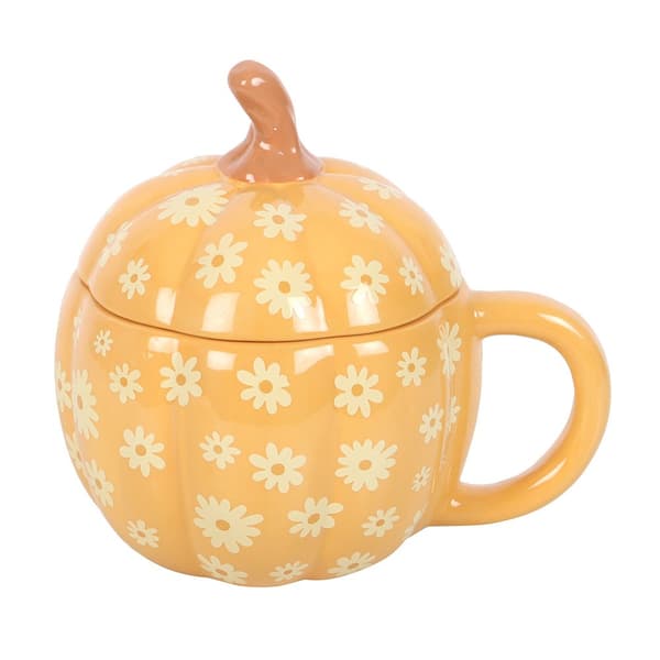 Something Different Groovy Ghosts Pumpamugg med lock One Size Orange/White One Size