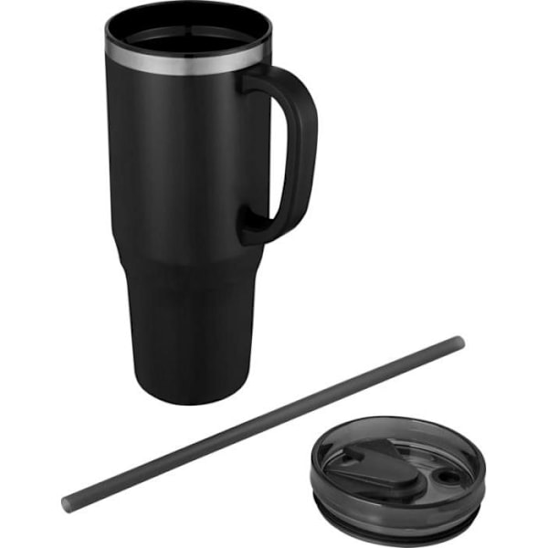 Melbourne 1200ml Mugg Med Sugrör En Storlek Solid Svart Solid Black One Size