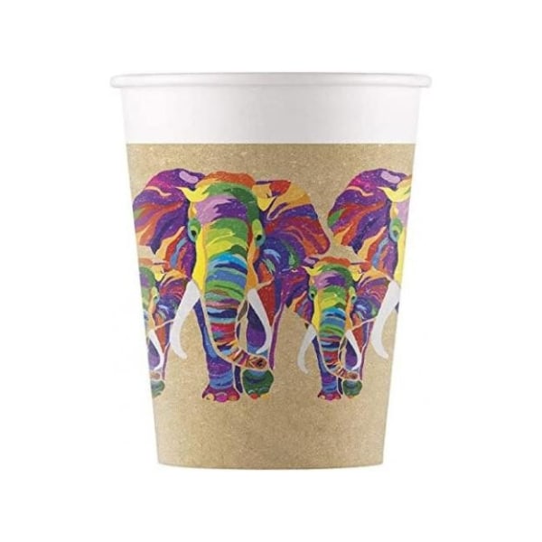 Procos Paper Elephant Party Cup (Pack med 8) En one size Brun Brown One Size