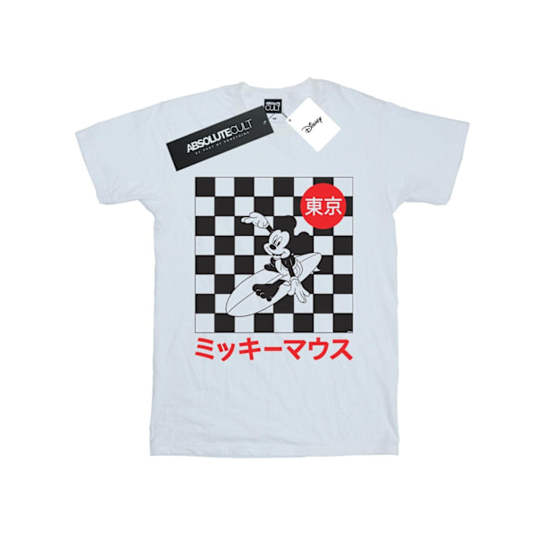 Disney Dam/Damer Mickey Mouse Surfing Bomull Boyfriend T-Sh White L